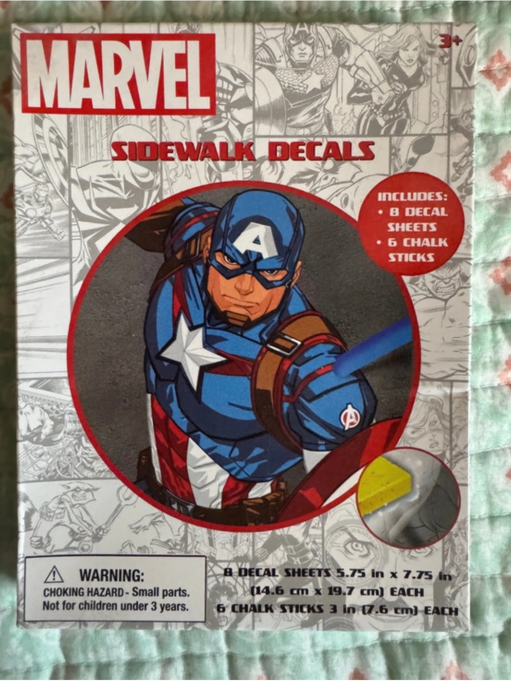 MARVEL Characters Sidewalk Decals with chalk